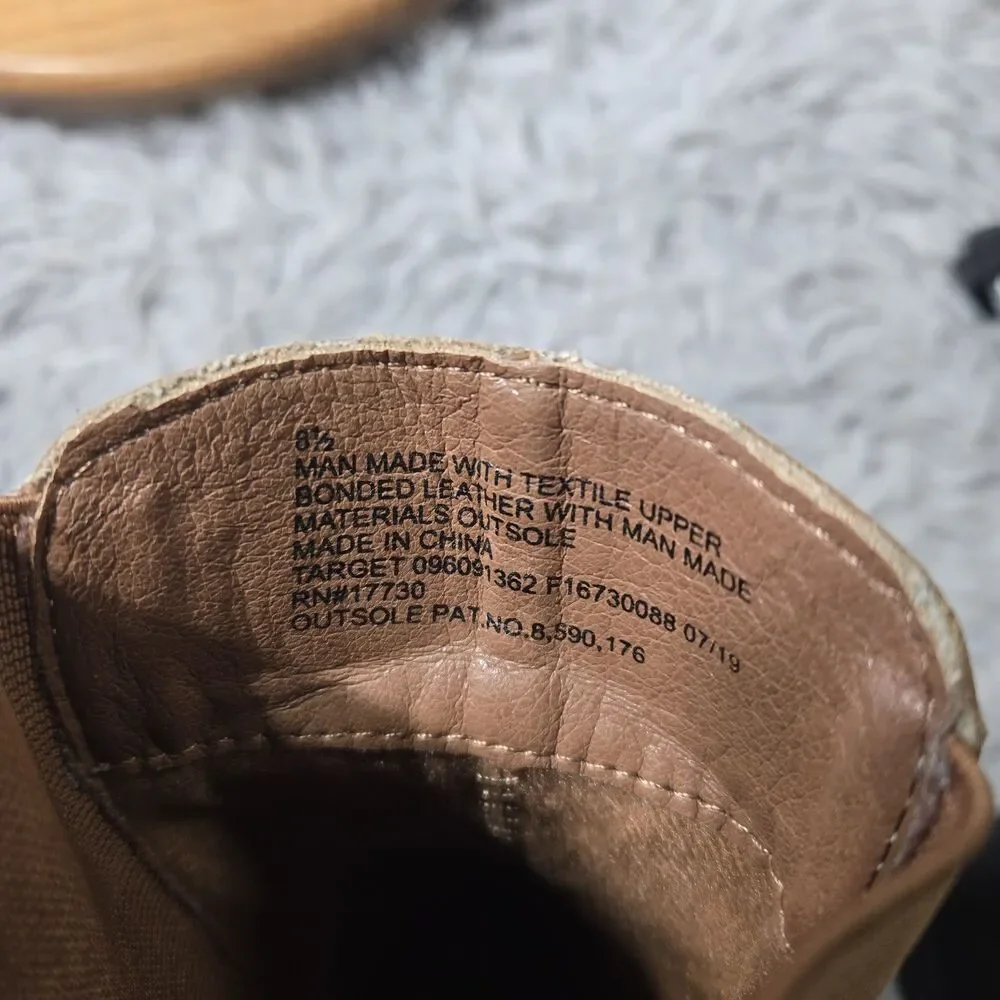 Universal Thread Chelsea Ankle Bootie Brown Boots Womens 9 Amalia Hidden Wedge